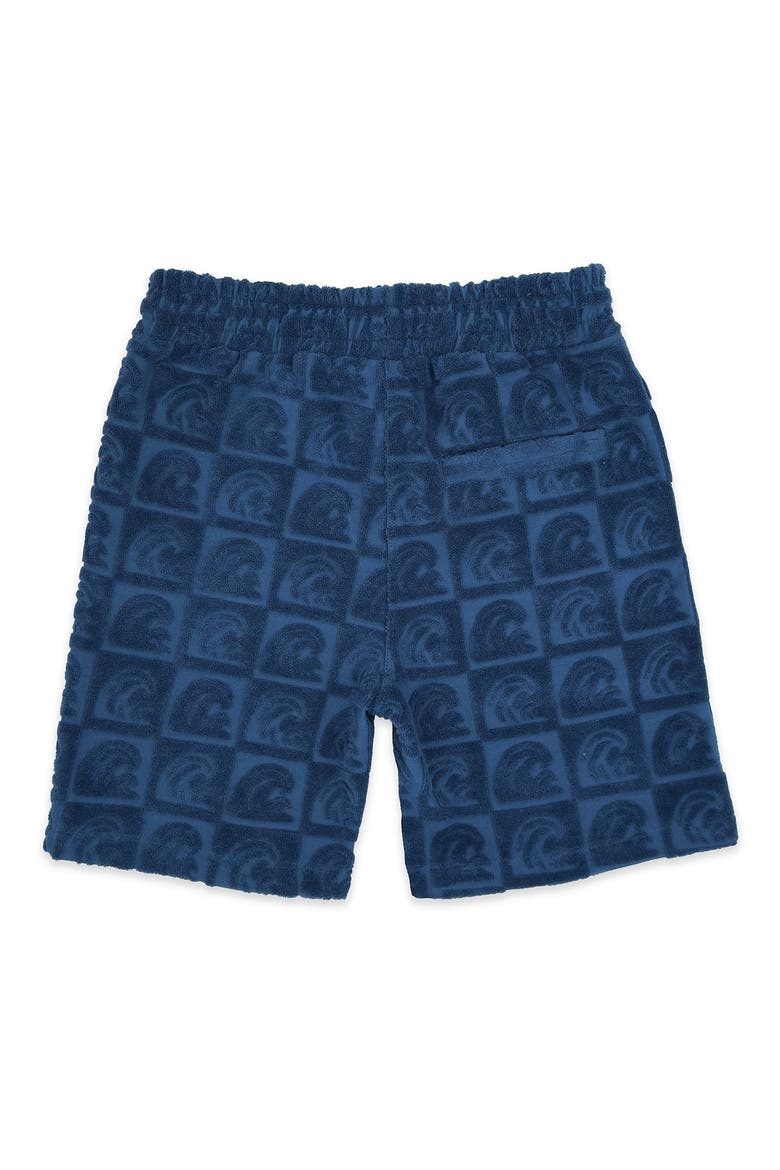 Kids' Coastal Print French Terry Sweat Shorts, Alternate, color, NAVY