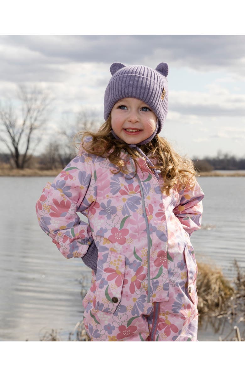 Deux par Deux Girl Logo Patch Ribbed Knit Hat, Alternate, color, Lavender