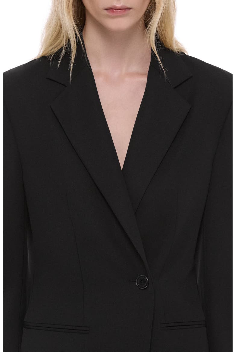 Cutaway Wool Blazer, Alternate, color, BLACK