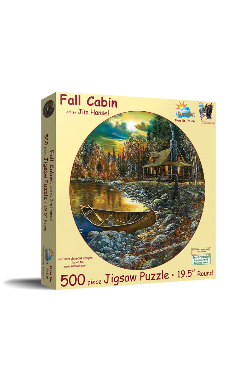 Sunsout Fall Cabin 500 piece Jigsaw Puzzle for Adults Round, Main, color, Multicolor