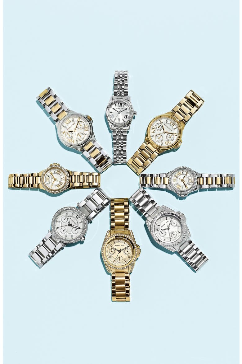 Michael Kors 'Mini Blair' Multifunction Watch, 33mm, Alternate, color, GOLD
