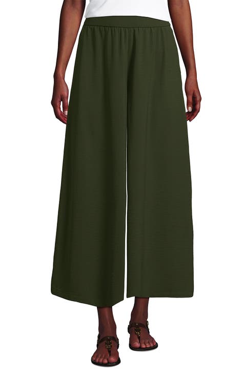 Creaseless High Rise Palazzo Crop Pants