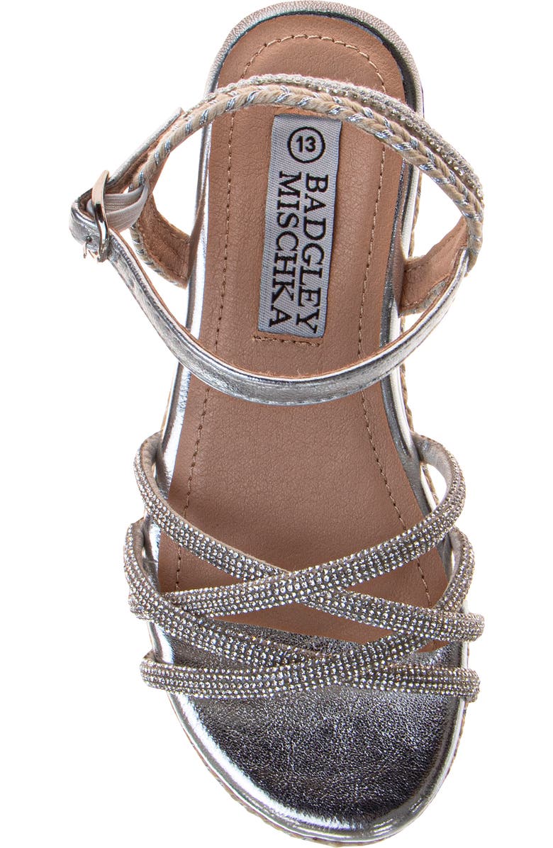 Badgley Mischka Collection Kids' Platform Wedge Sandal, Alternate, color, Silver