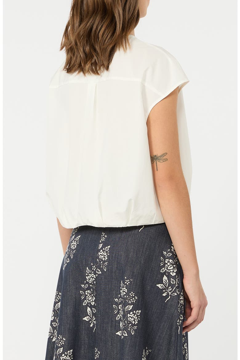 Gelatina Cap Sleeve Button-Up Shirt, Alternate, color, WHITE