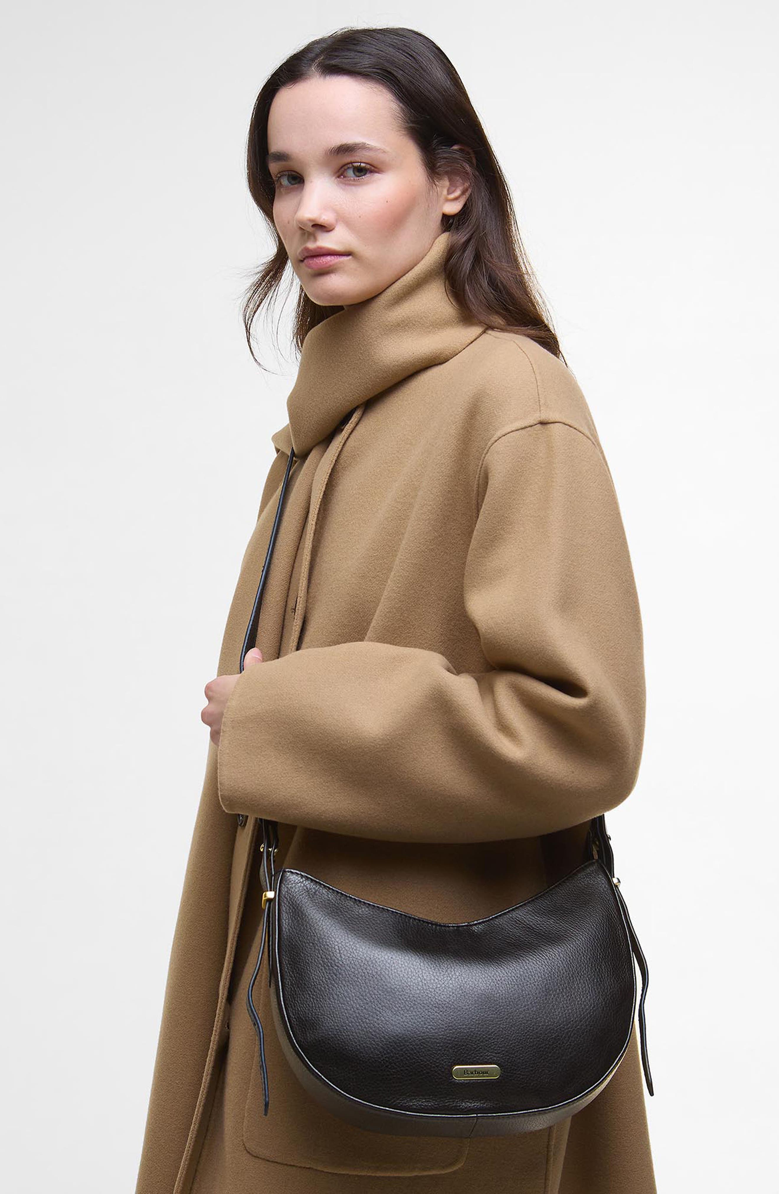 Barbour Sorrel Leather Sling Bag, Alternate, color, 