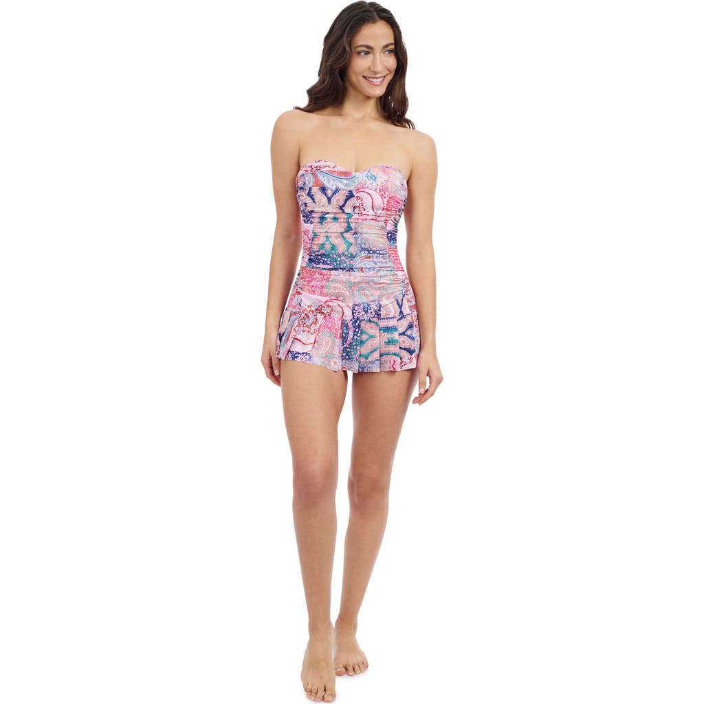 Profile By Gottex Karma Sweetheart Bandeau Swimdress One Piece In Multi