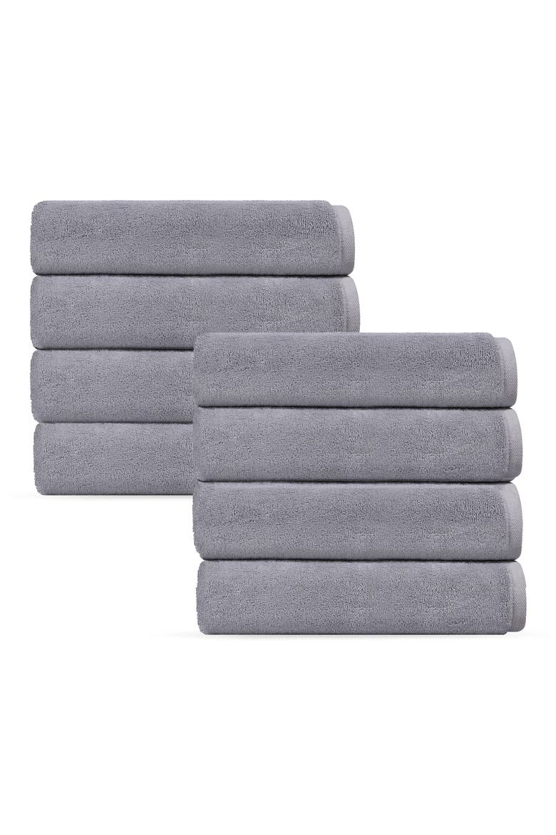 Puresoft 8-Piece Turkish Cotton Hand Towels, Main, color, SILVER