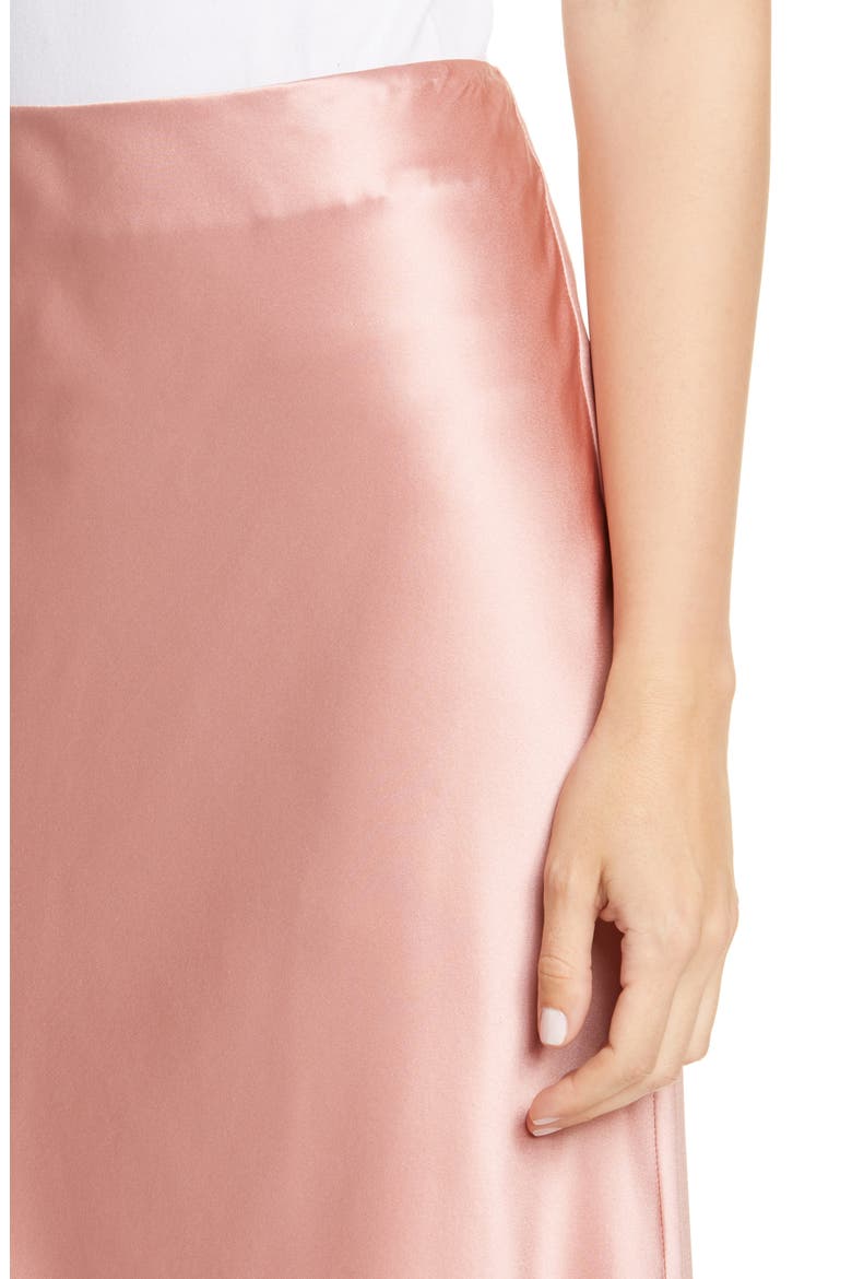 Marta Silk Satin Midi Skirt, Alternate, color, PEONY PINK