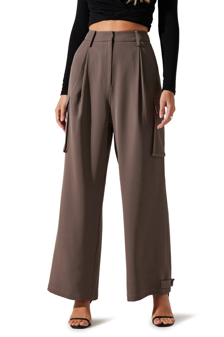 Wide Leg Cargo Pants, Main, color, WARM GREY