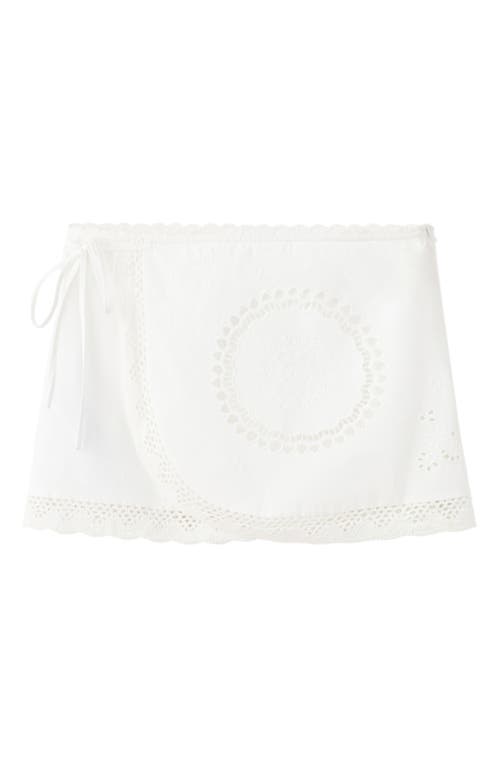 Mango Openwork Embroidered Cotton Miniskirt In Multi
