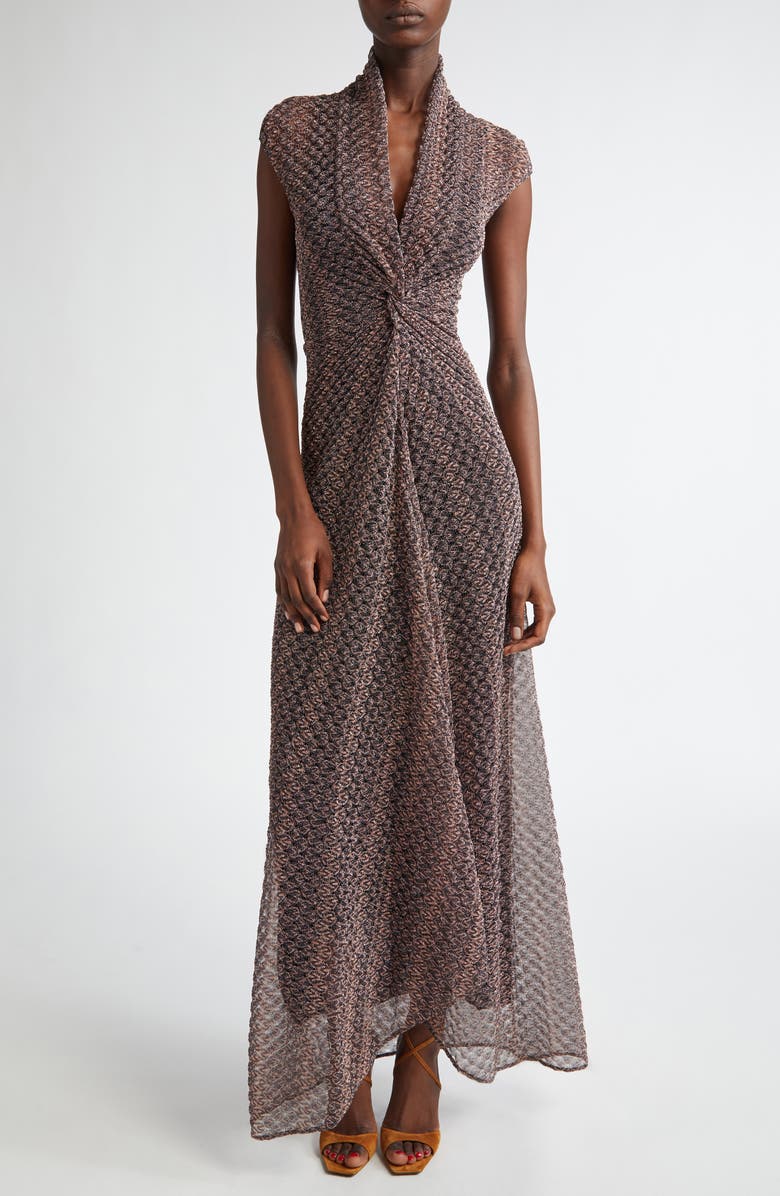 Missoni Lamé Lace Sheer Dress, Main, color, 
