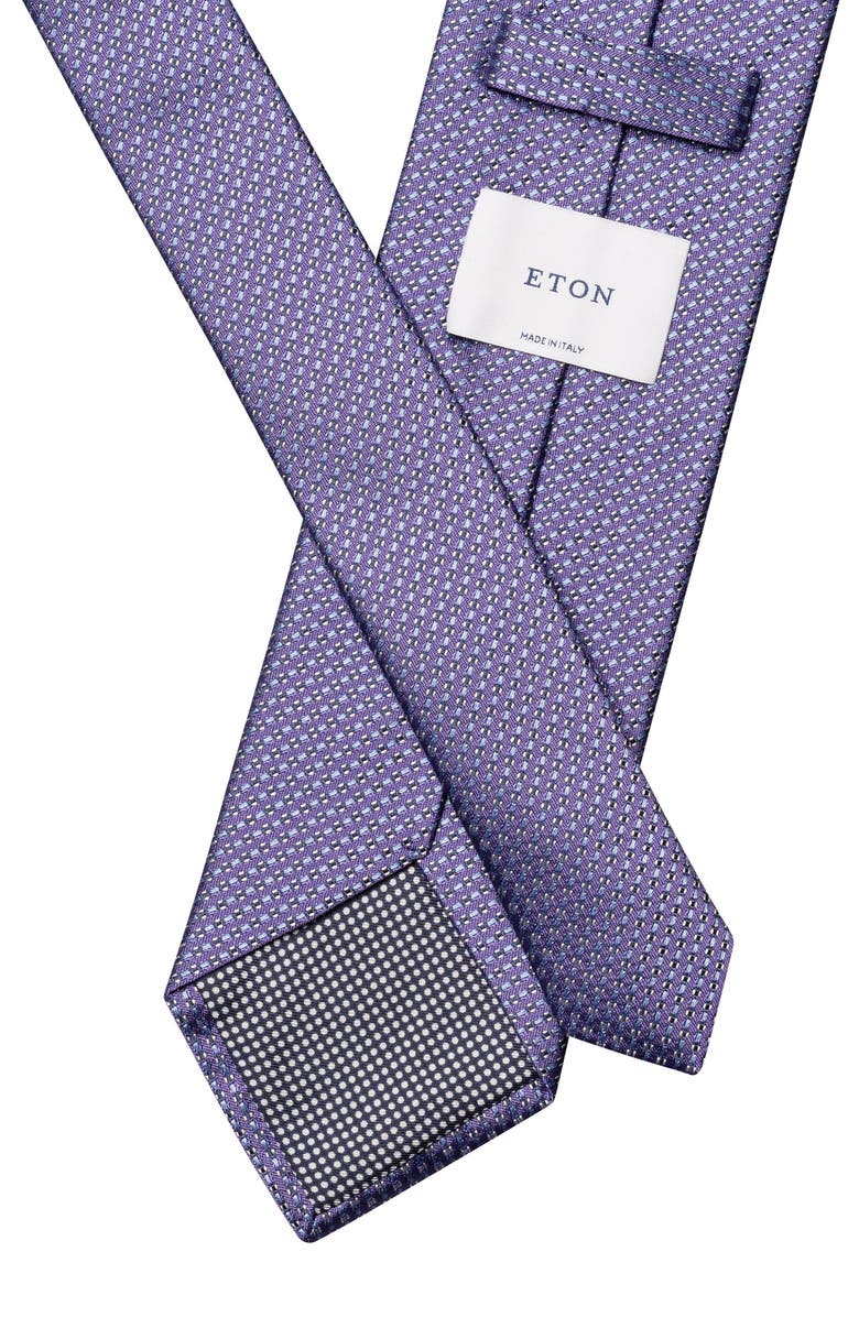 Eton Purple Textured Solid Silk Tie, Alternate, color, Dark Purple