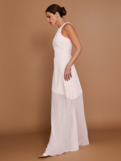 Six Stories Twist Strap Sheer Hem Maxi Dress In Pink