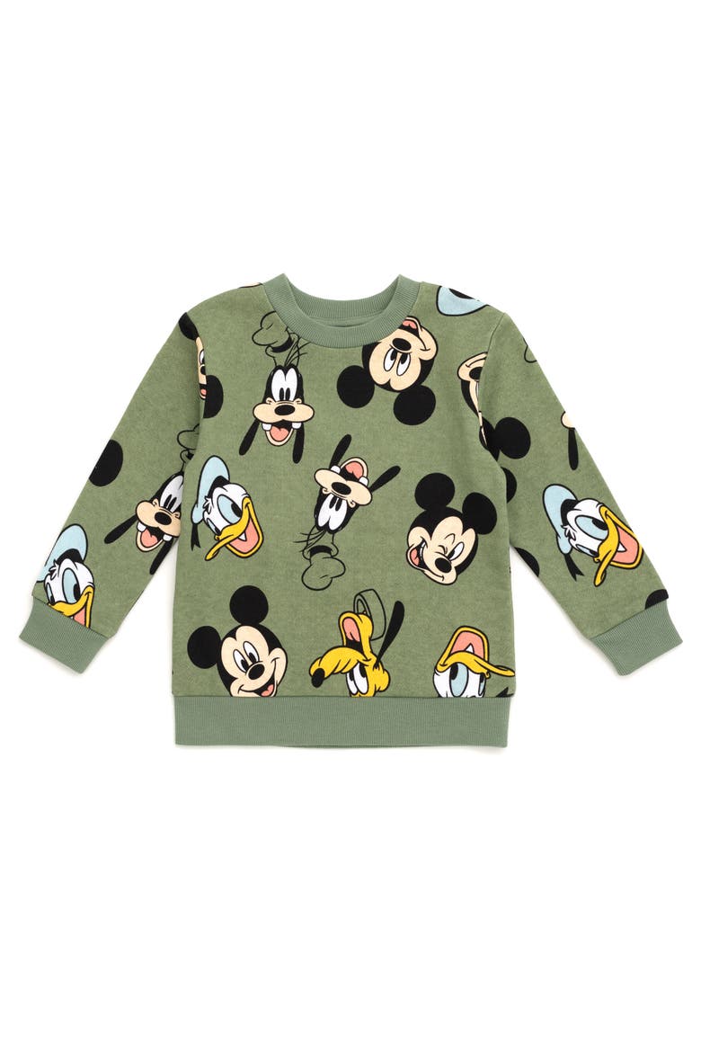 Mickey Mouse Fleece Sweatshirt and Jogger Pants 2-Piece Set, Alternate, color, Mickey Friends Green