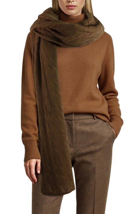 Cashmere Cable Knit Scarf