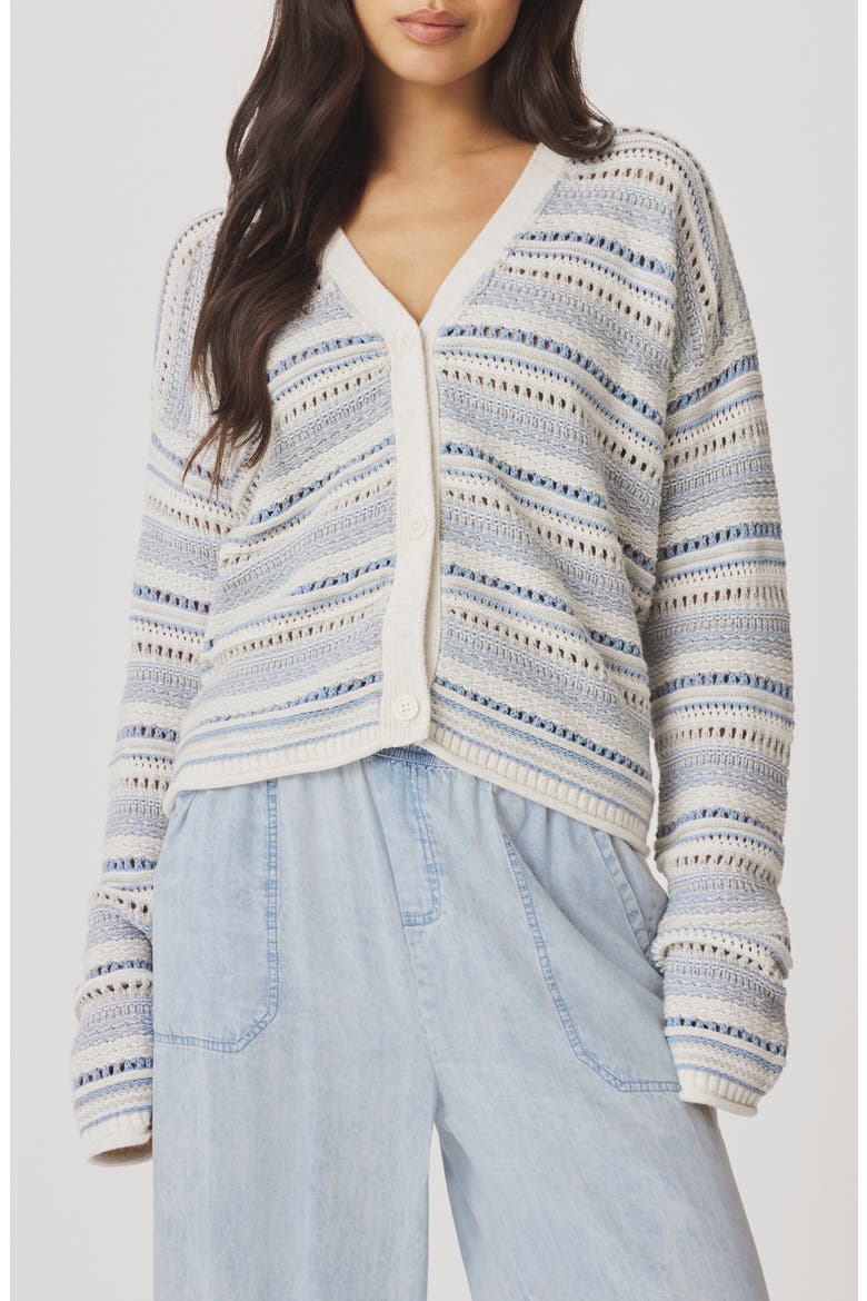 Addison Stripe Cardigan, Main, color, COUNTRY AIR BEIGE