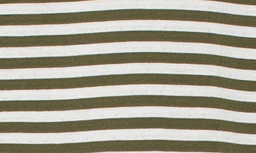 Liverpool Los Angeles Mixed Stripe Long Sleeve Double Knit Jersey Top In Green