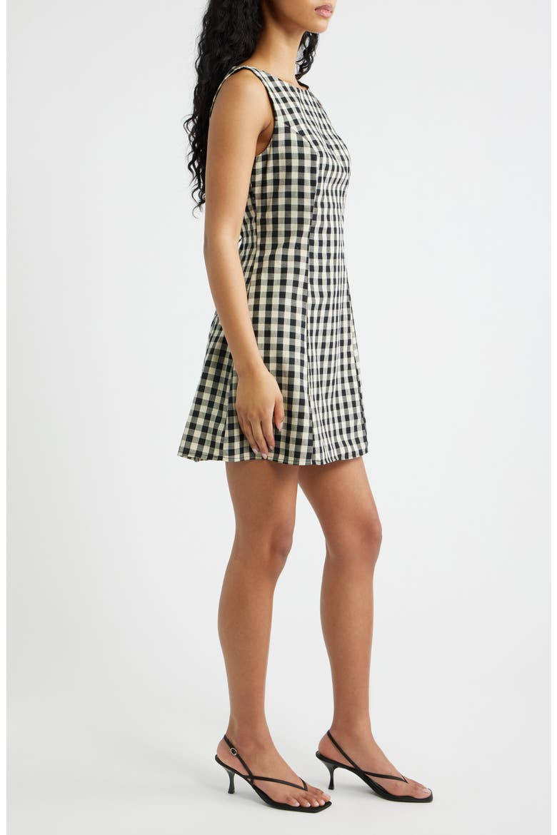 Circe Gingham Minidress, Alternate, color, BLACK GINGHAM