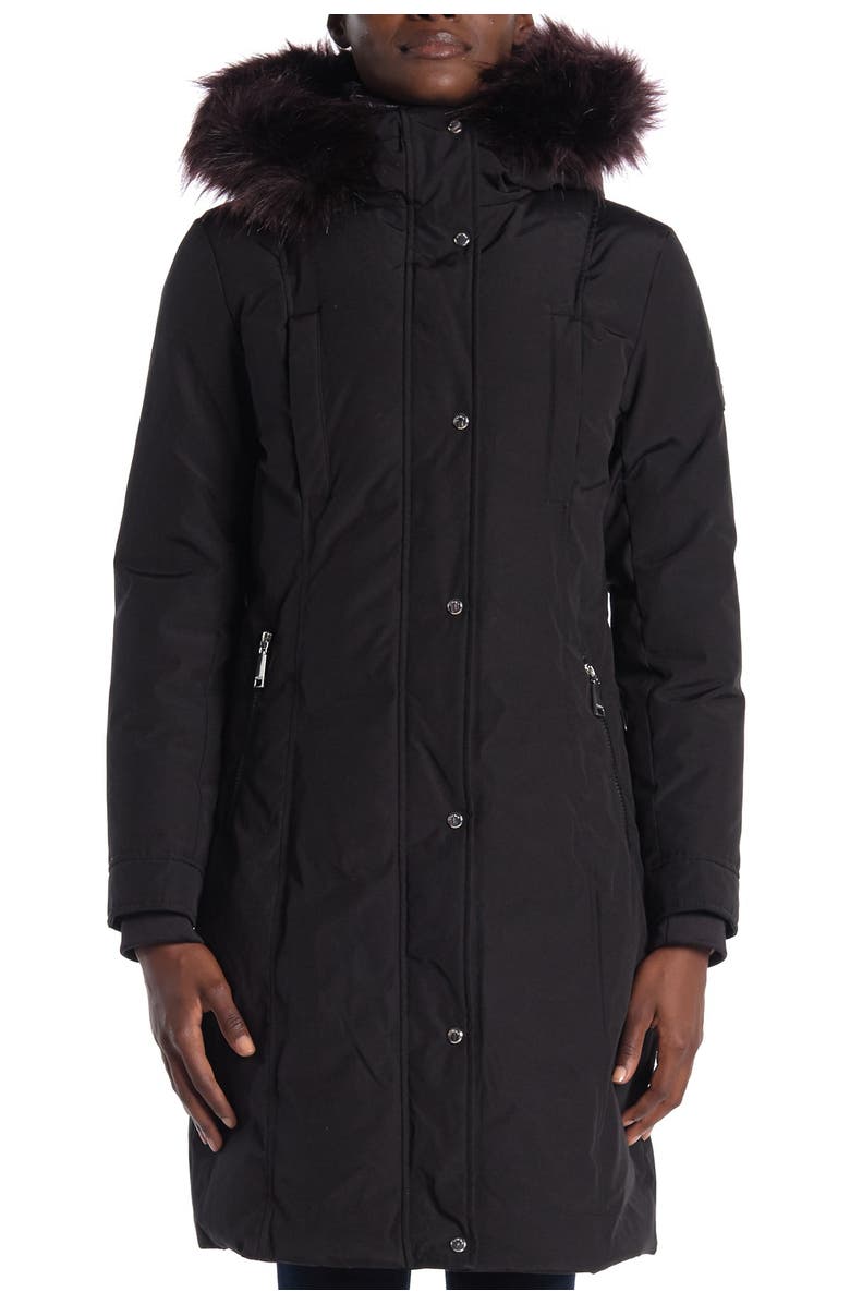 Nine West Removable Faux Fur Trimmed Hooded Parka, Alternate, color,