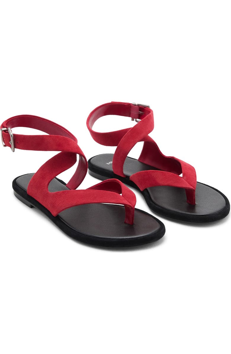 MANGO Ankle Strap Sandal, Main, color, Red