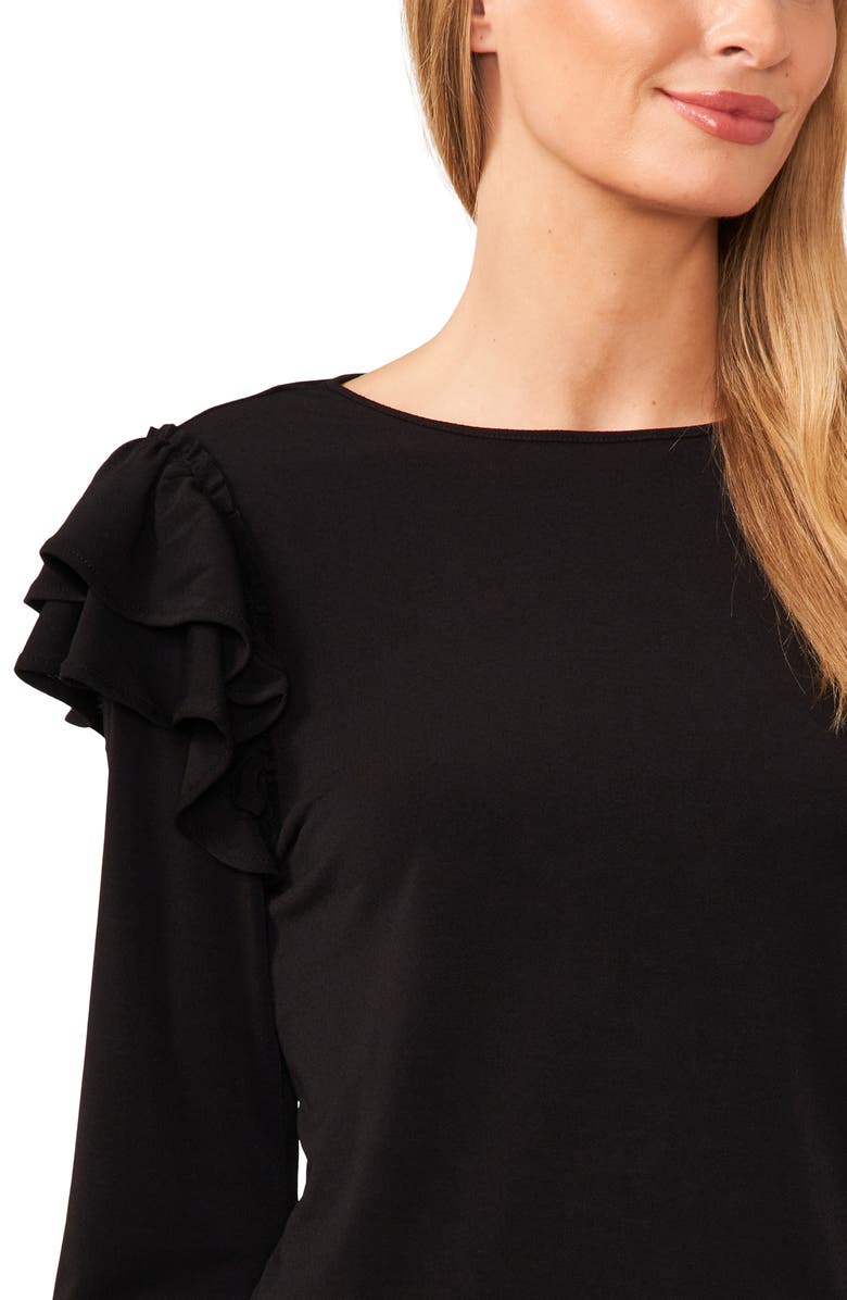 CeCe Ruffle Shoulder Long Sleeve Knit Top, Alternate, color, 