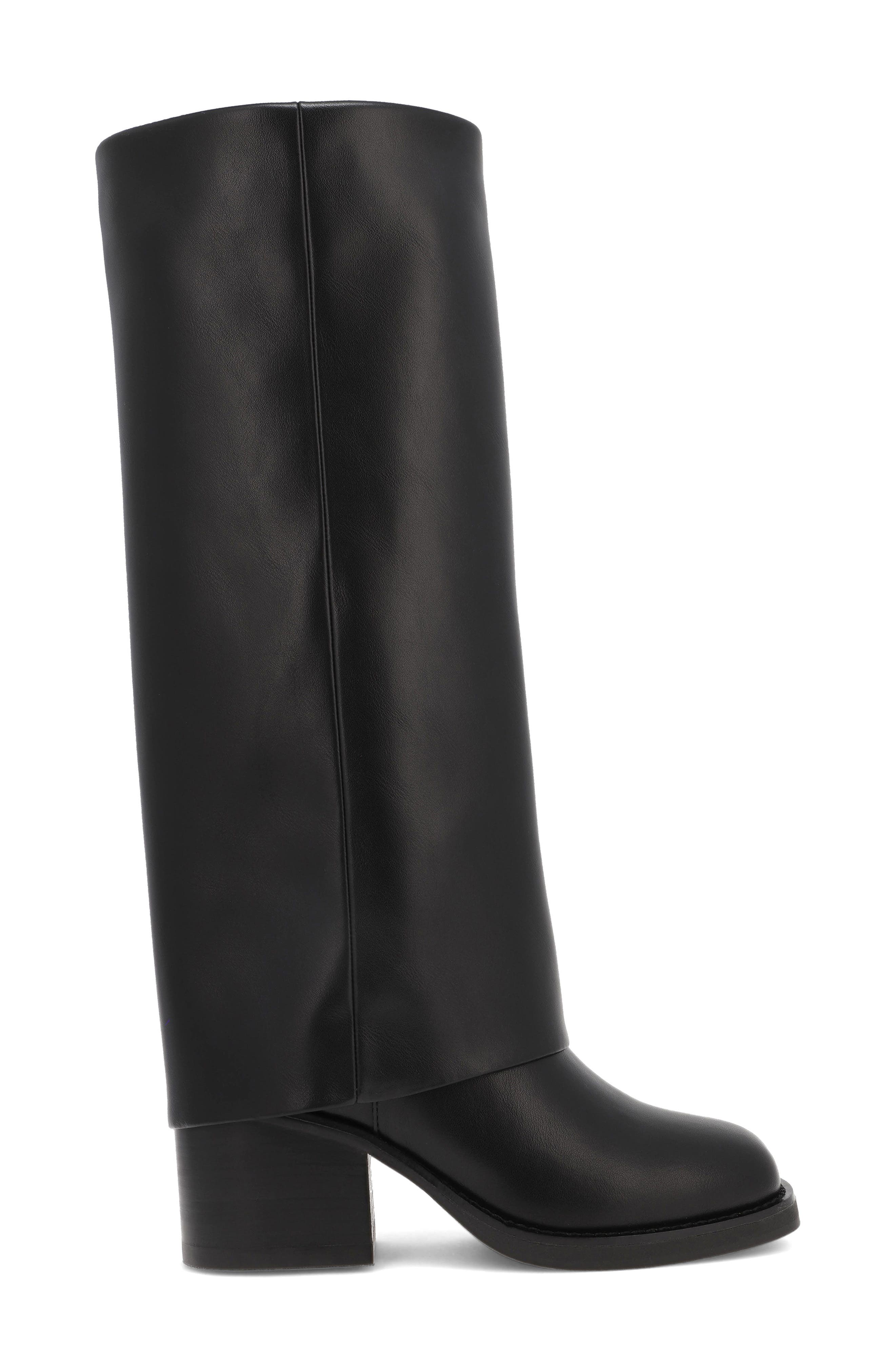 Evertt Foldover Boot, Alternate, color, BLACK
