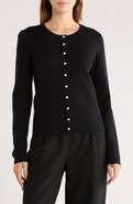 BY DESIGN Faux Pearl Button Cardigan