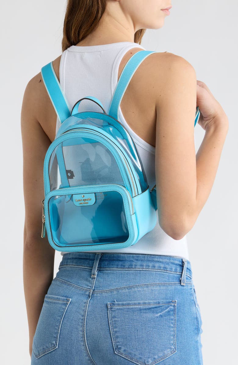 Kate Spade New York clare see through small backpack, Alternate, color, Blue Agate Multi