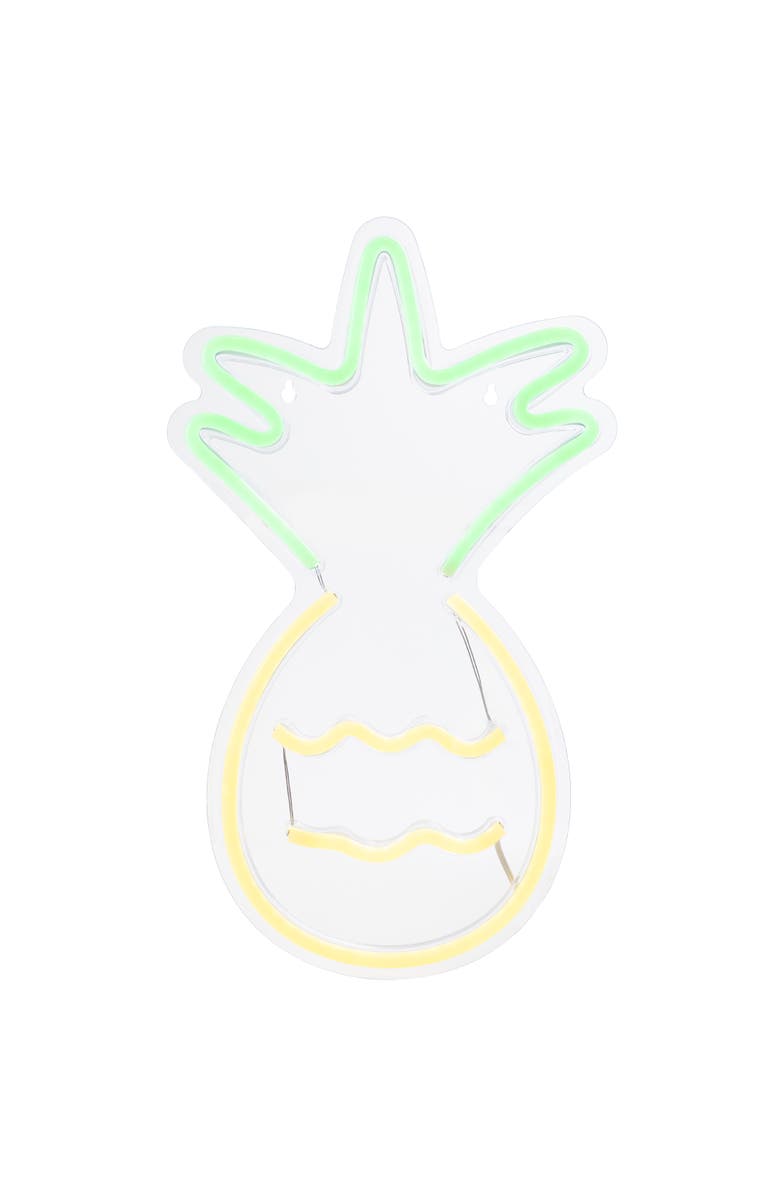 Northlight LED Pineapple Neon Lighted Wall Art - 16" - Yellow and Green, Main, color, Yellow