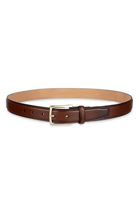 Burnished Edge Leather Belt