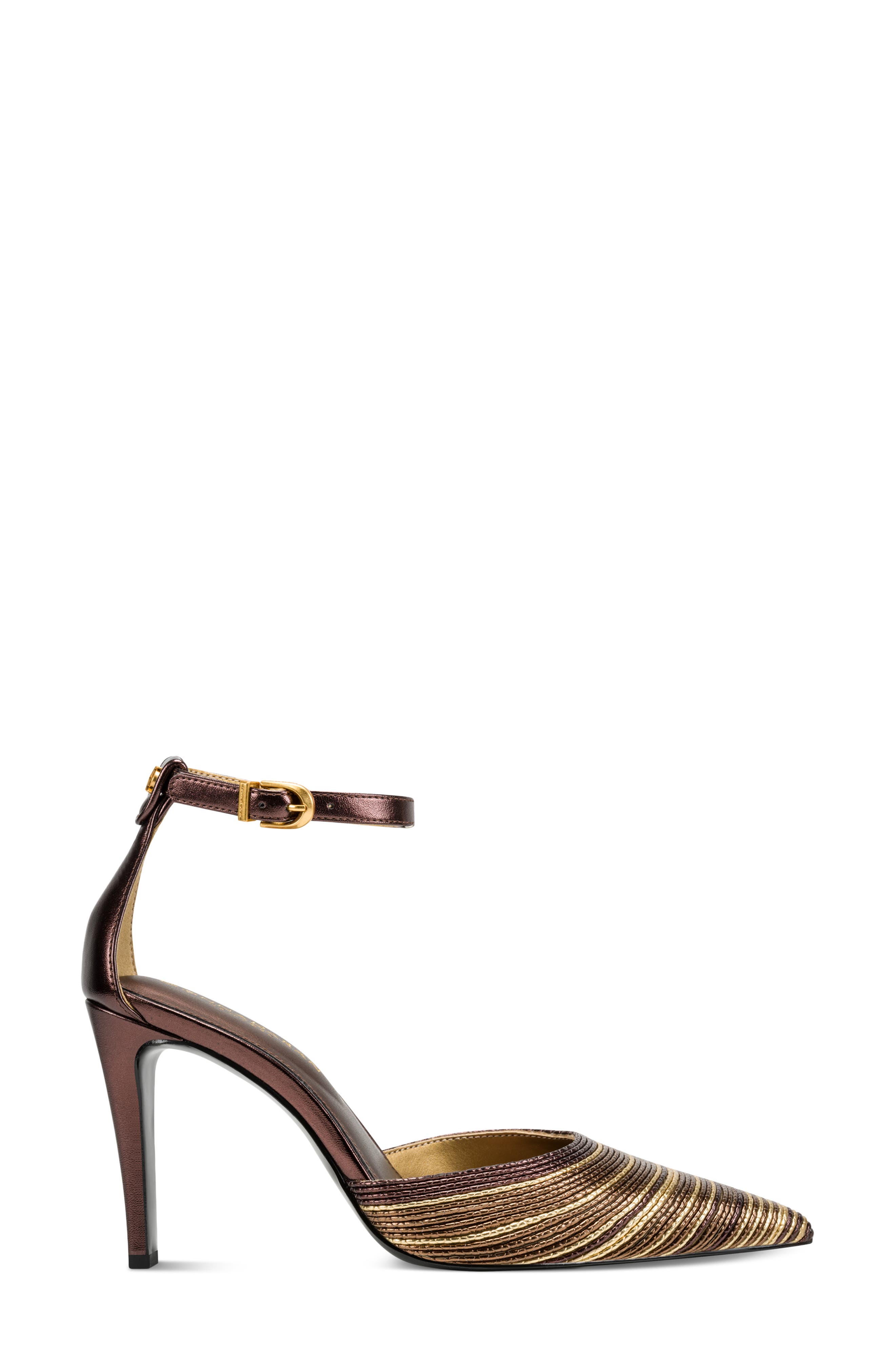 Patricia Ankle Strap Pointed Toe Pump, Alternate, color, CANYON BRO