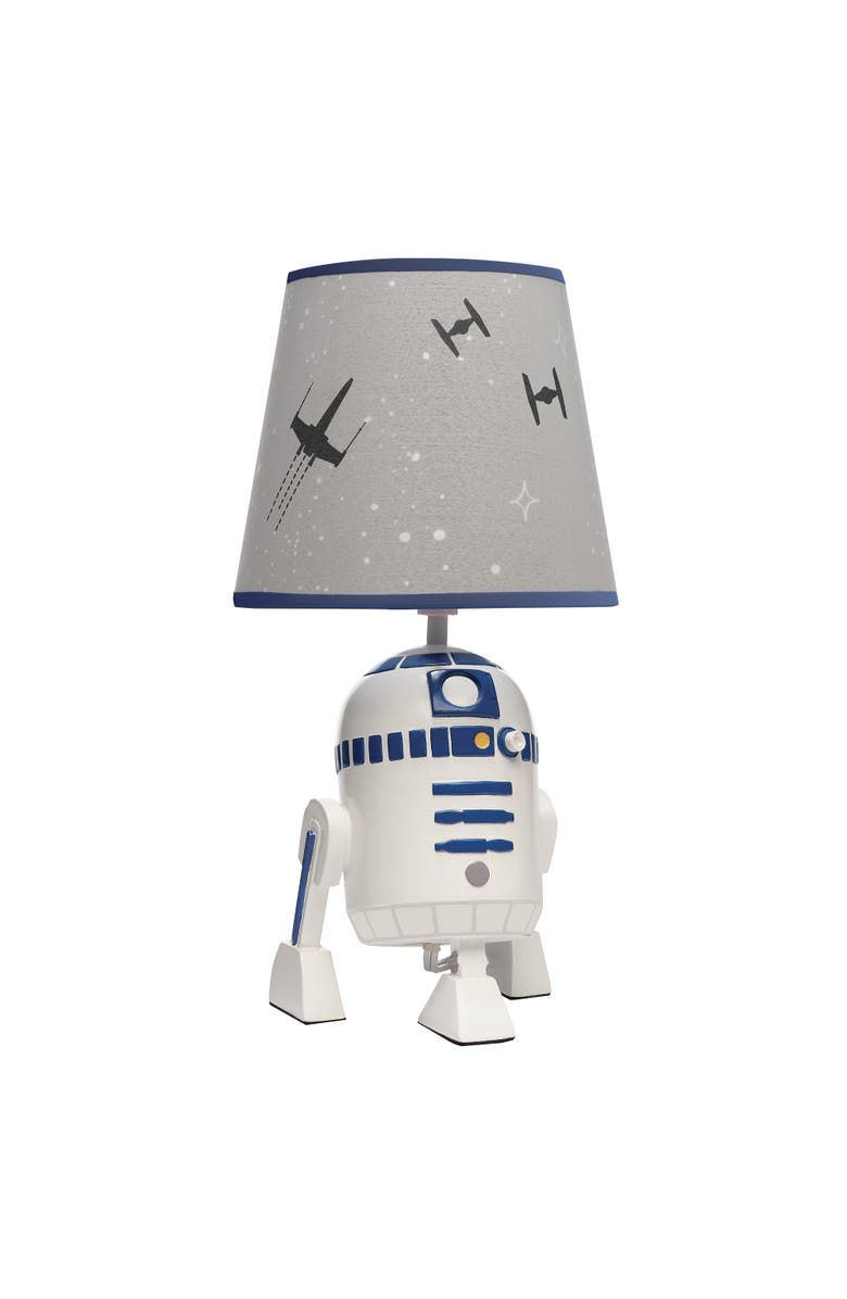 Lambs & Ivy Star Wars Classic Hand Painted R2-D2 Lamp with Shade & Bulb, Main, color, White