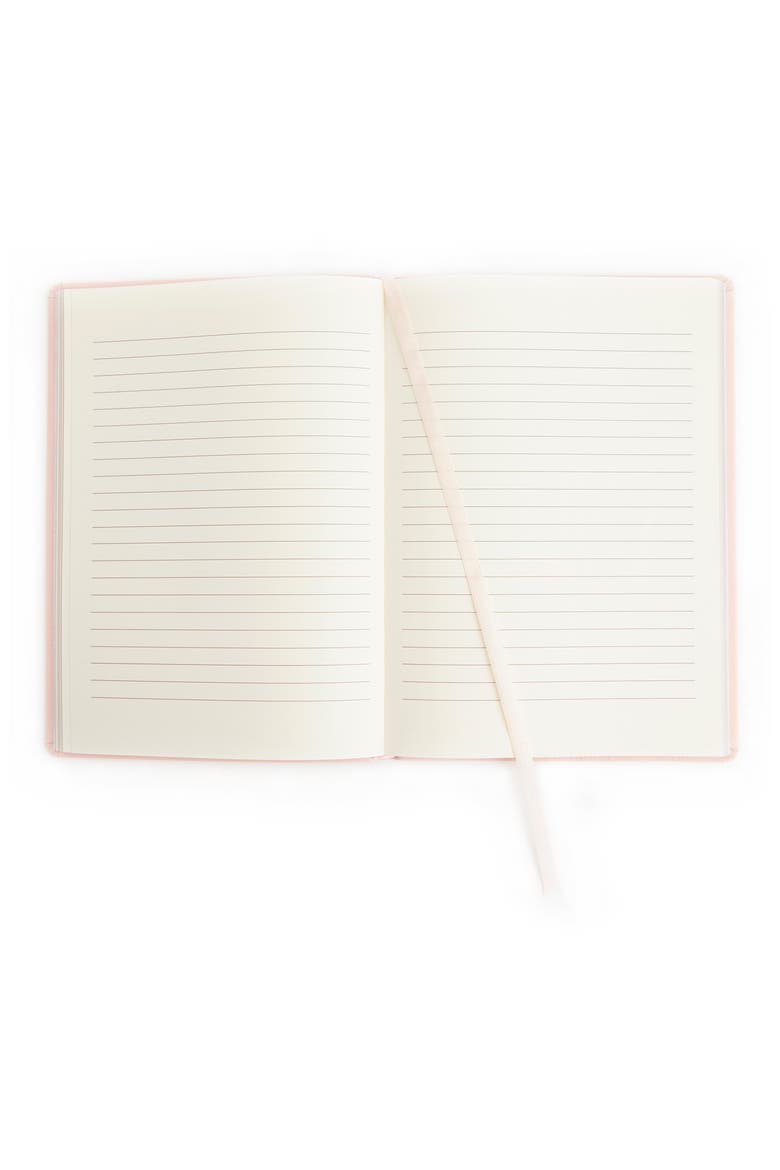 Personalized Leather Journal, Alternate, color, LIGHT PINK- SILVER FOIL