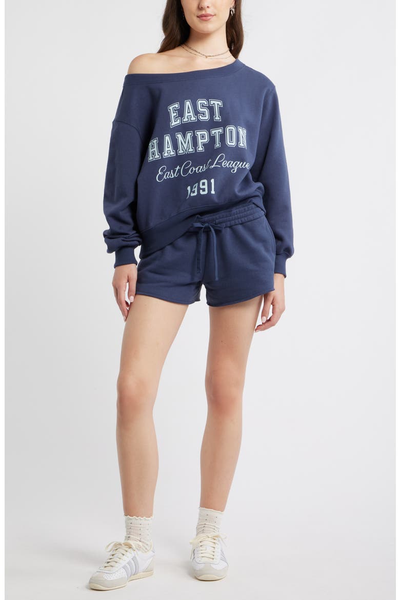 Foldover Fleece Mini Sweat Shorts, Alternate, color, NAVY INDIGO