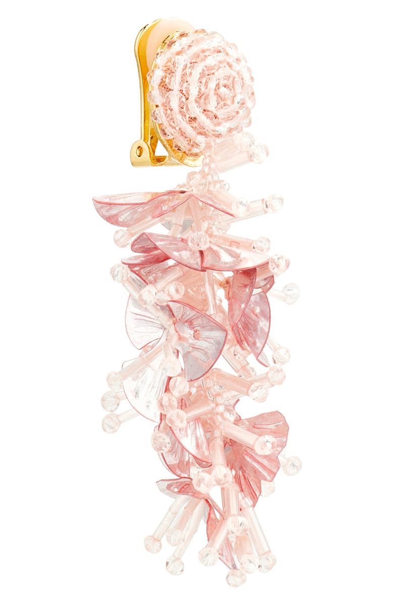 Oscar de la Renta Sequin Tassel Drop Earrings, Alternate, color, Rose