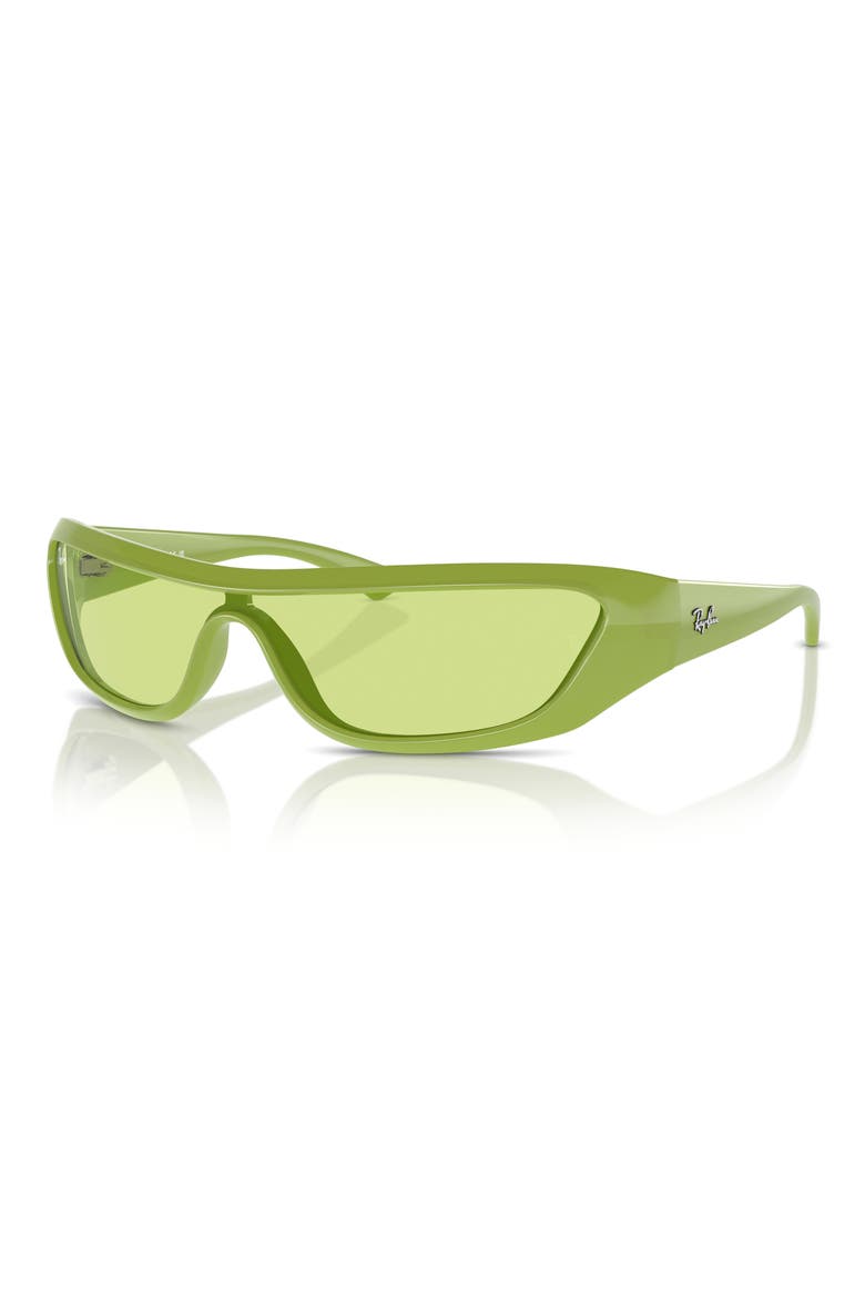 Xan 134mm Wraparound Sunglasses, Alternate, color, GREEN