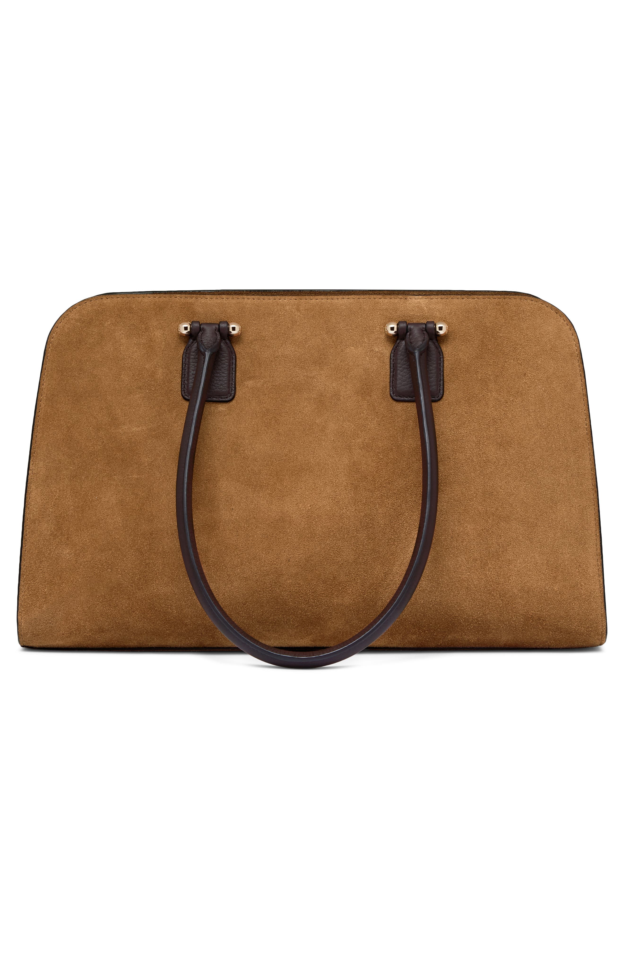 Maxi Georgia Suede Bag, Alternate, color, TOFFEE/ ESPRESSO