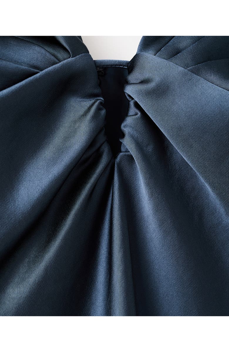 MANGO Victory Hammered Satin Slipdress, Alternate, color, Night Blue