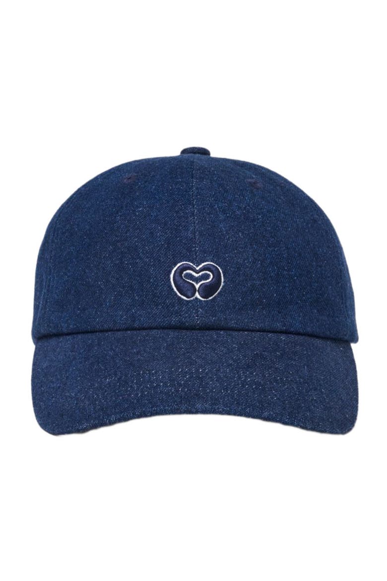 Raw denim cap with logo, Main, color, Marine blue