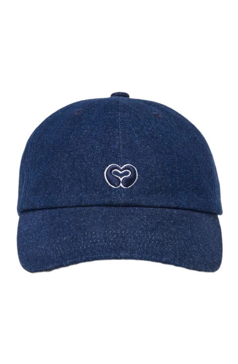 Raw denim cap with logo