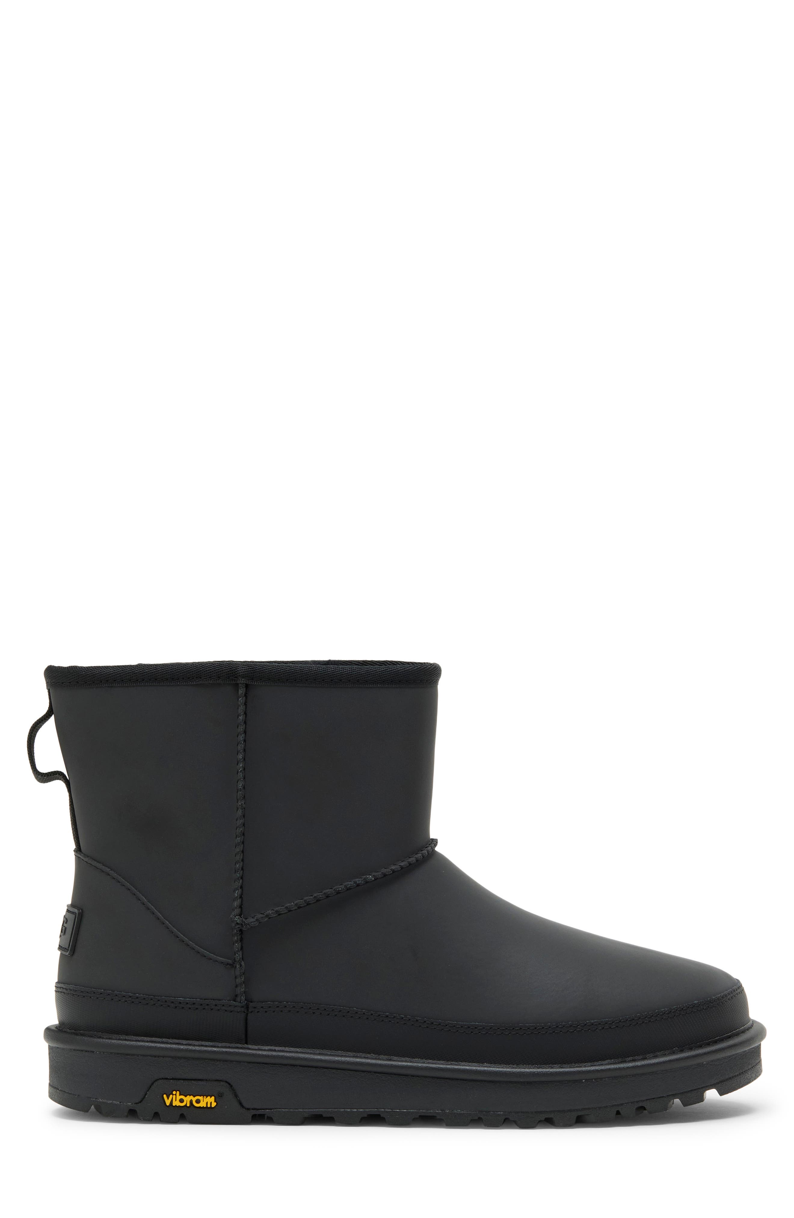 Classic Mini Reflective Leather Boot, Alternate, color, BLACK REFLECTIVE