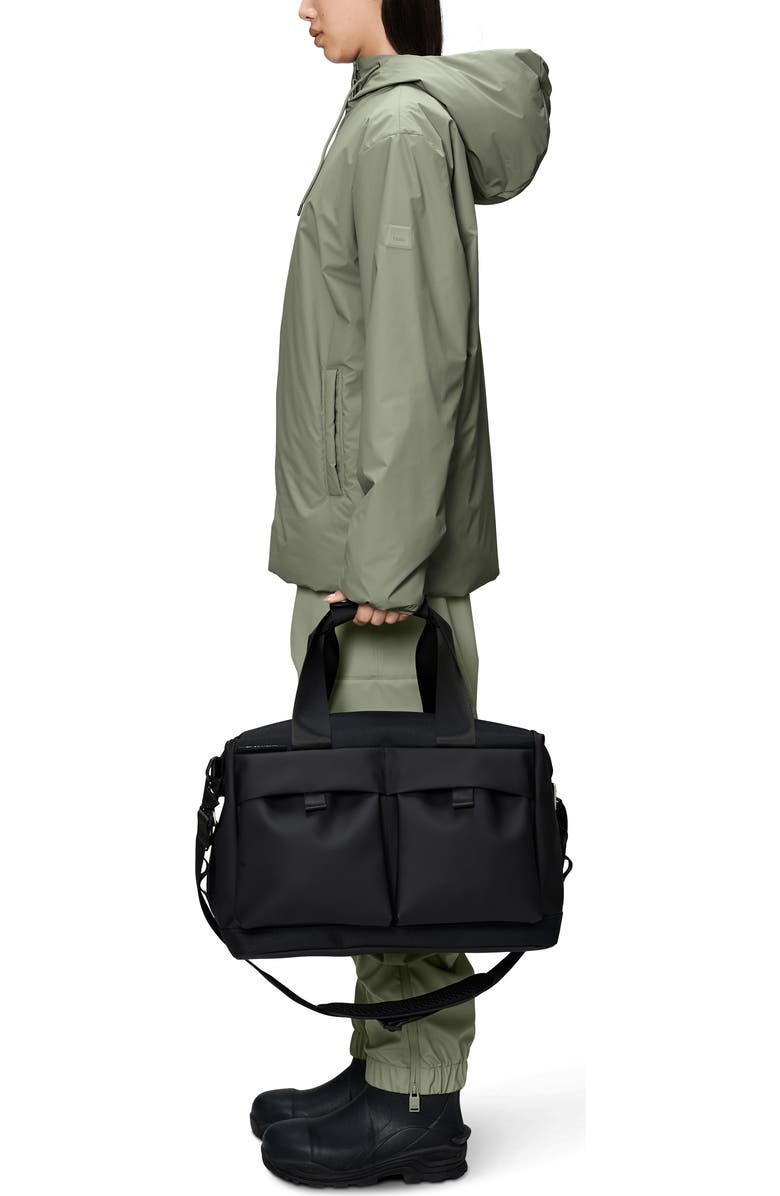 Rains Otaru Small Waterproof Weekend Bag, Alternate, color, Black