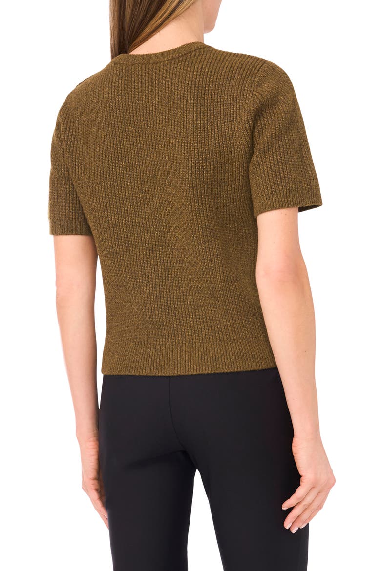Liya Short Sleeve Rib Sweater, Alternate, color, AUTUMN NIGHT