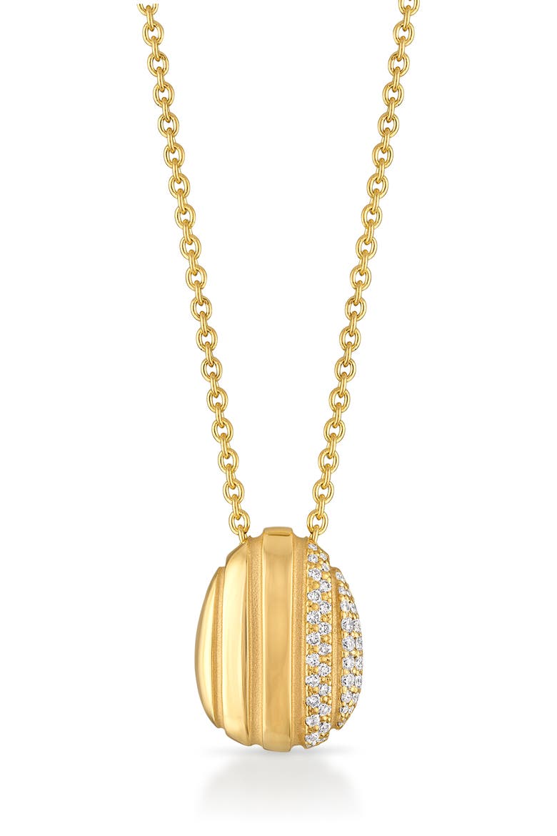 Eos Egg Diamond Necklace, Alternate, color, YELLOW GOLD