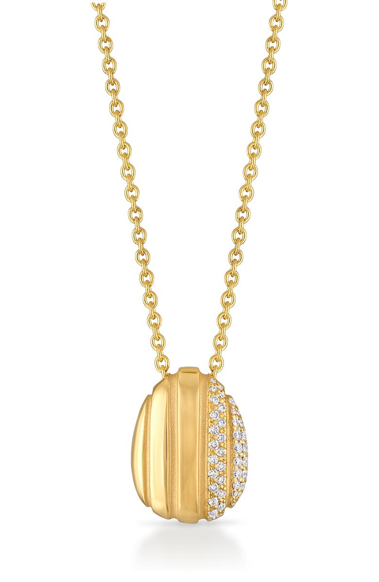Pamela Zamore Eos Egg Diamond Necklace, Alternate, color, Yellow Gold