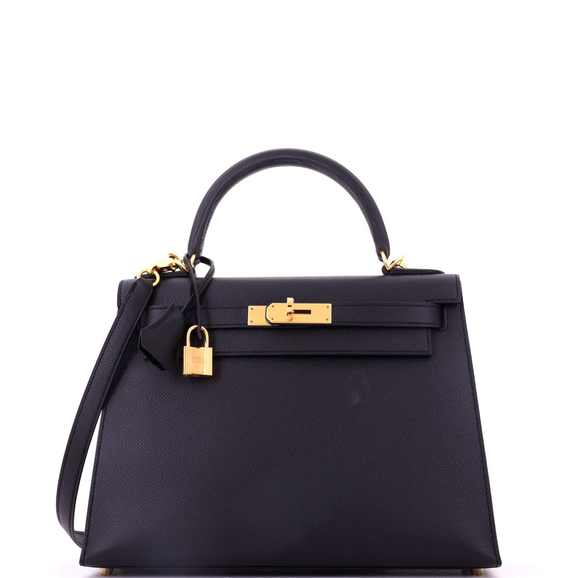 Kelly Handbag Black Epsom with Gold Hardware 28, Main, color, Black