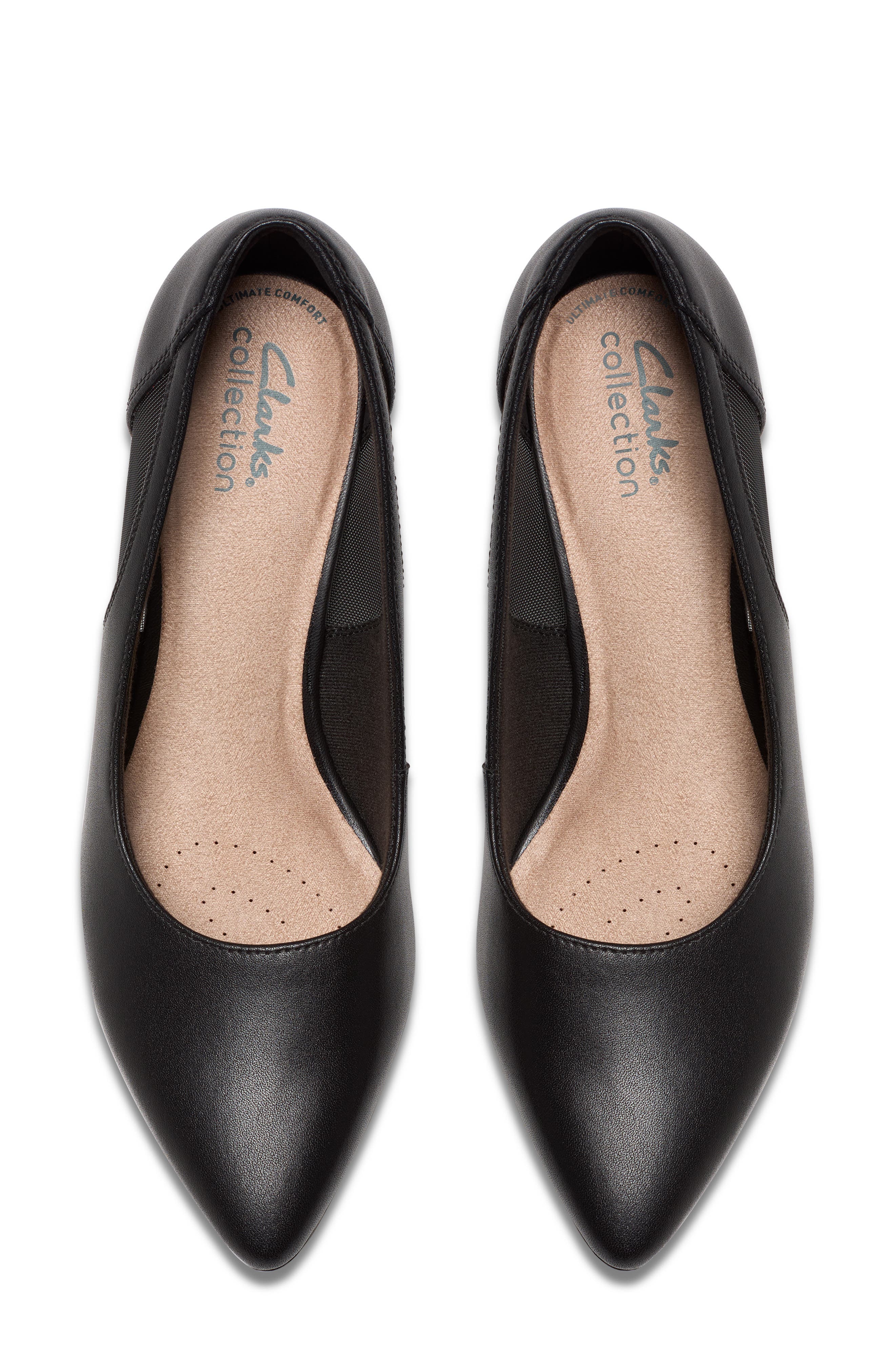 Clarks<sup>®</sup> Kepley Cora Pointed Toe Pump, Alternate, color, Black Leather