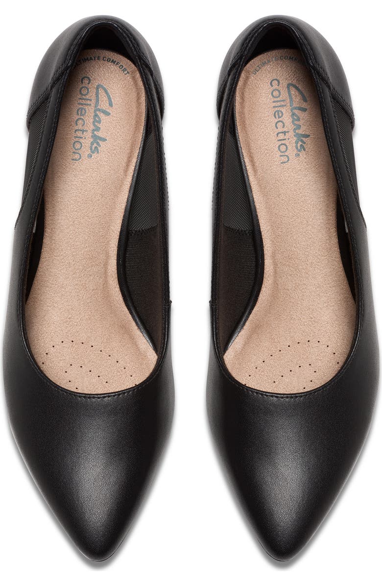 Clarks<sup>®</sup> Kepley Cora Pointed Toe Pump, Alternate, color, Black Leather