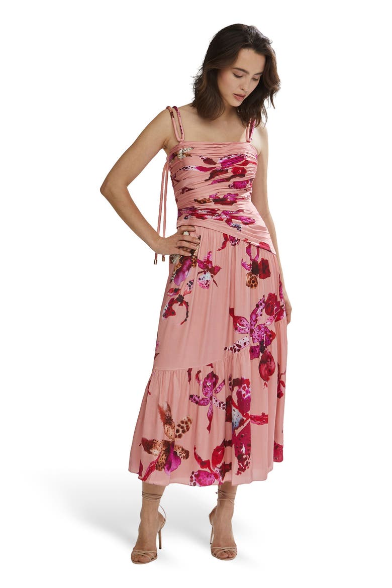 daniella midi dress Daniella Linen Tie Back Sleeveless Midi Dress in Straw By DISSH