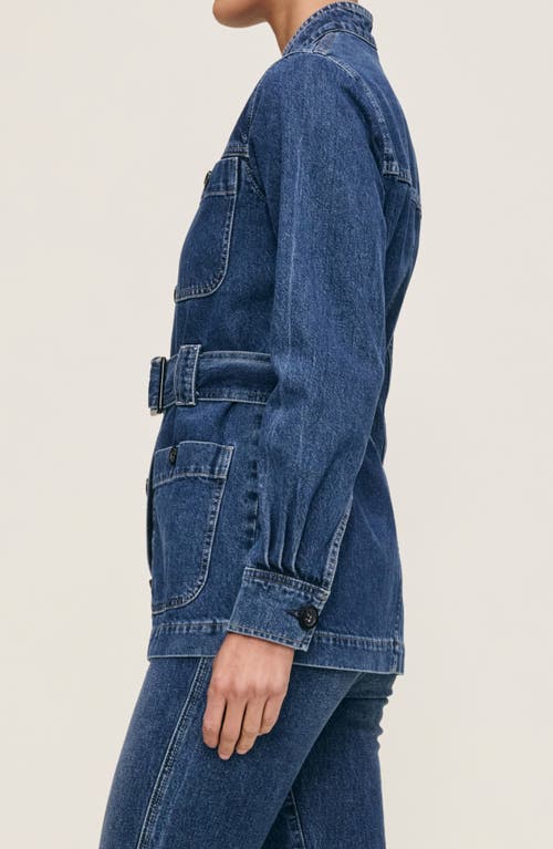 Dl1961 Tie Waist Utility Denim Jacket In Blue